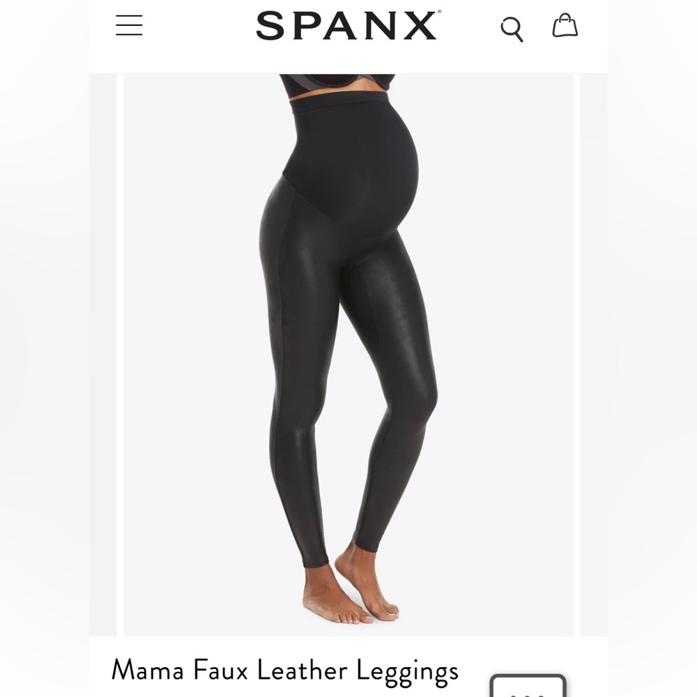 Maternity faux leather leggings